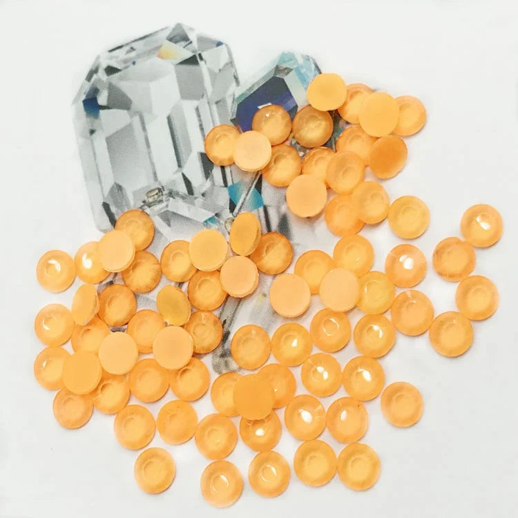 Hot Sales Neon Orange Color Flat Back Glass Flatback Rhinestones SS3-SS30 Non Hotfix Strass Nail Crystal in Stock