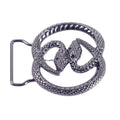 Wholesale Custom Metal Black Textured Double Snake Ring Belt Buckle Classic Buckles for Women