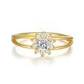 Super Sparkly Engagement Ring S925 Sterling Silvera Ring Beautiful Square Fancy Diamond Flower Ring for Women Girls