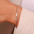 Minimalist Rhodium Plated Bar Bracelet 925 Sterling Silver Bracelets for Women Fashion Jewelry 2023