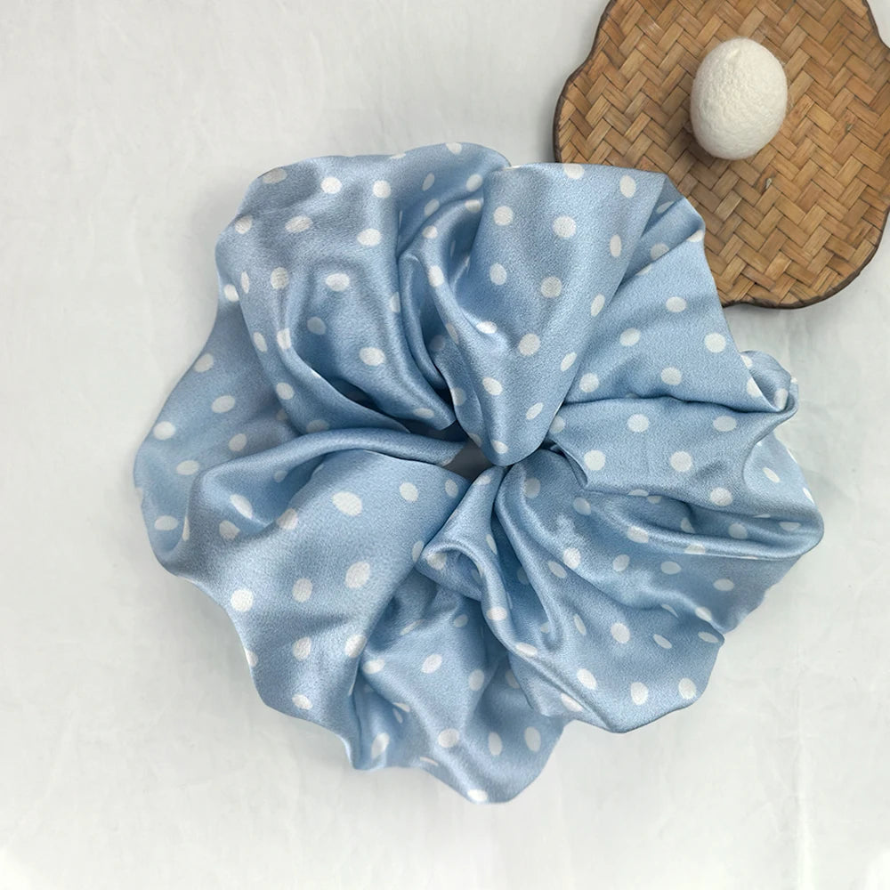 100% Pure Silk Scrunchie Hair Accessories Fashion-Style Bulk Custom Logo Label Boxed Silk Scrunchies