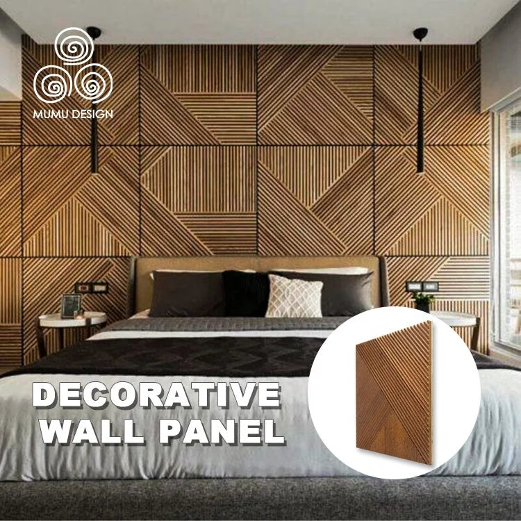 MUMU French Decorative 3D Surface Interior Inlay Hotel Suites Wood Carved Wall Panel