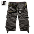 Liu Ming Men's Casual Outdoor Fashion Cargo Shorts Hot Selling Loose Plus Size Design with Mid Waist Knee Length Solid Pattern