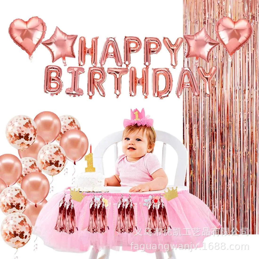 Birthday Foil Balloons  Banner Numbers Kids Children Happy Birthday Party Backdrop Decoration Balloons Set Kit Wholesale