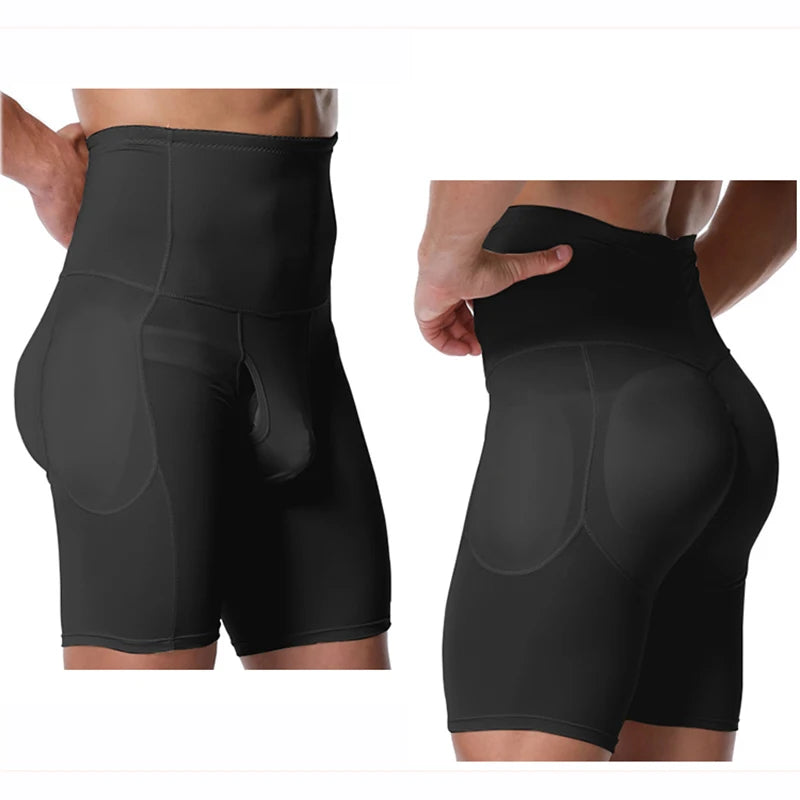 Men's Plus Size Solid Color Hip Lifting Belly Tightening Boxer Shorts