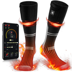 9V 6000mah Anti-Slip Crew Casual Socks for Men Women Skiing Snowboarding Hiking Winter Electric Heated Socks Charging