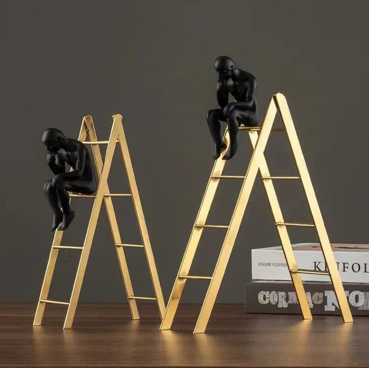 Creative Metal Art Sculpture Staircase Home Decor Gift with Elegant Human Figures