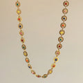 New 18k Gold Plated Waterproof Tarnish Free Stainless Steel Summer Hawaiian Colorful Dripping Glue Enamel Sun Necklace YF3423