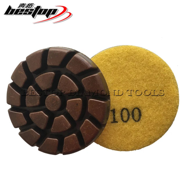 D76mm Semi Metal Diamond Floor Polishing Pads for Concrete Polishing