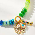 Women's New Summer Style Copper Pendant Bead String Necklace Cross-Border Series Dripping Oil Heart Fish Petal Butterfly Shape
