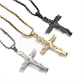 Men's and Women's Stainless Steel Tree of Life Cut Cross Titanium Pendant Necklace Non Tarnish Silver Jewelry for Gift