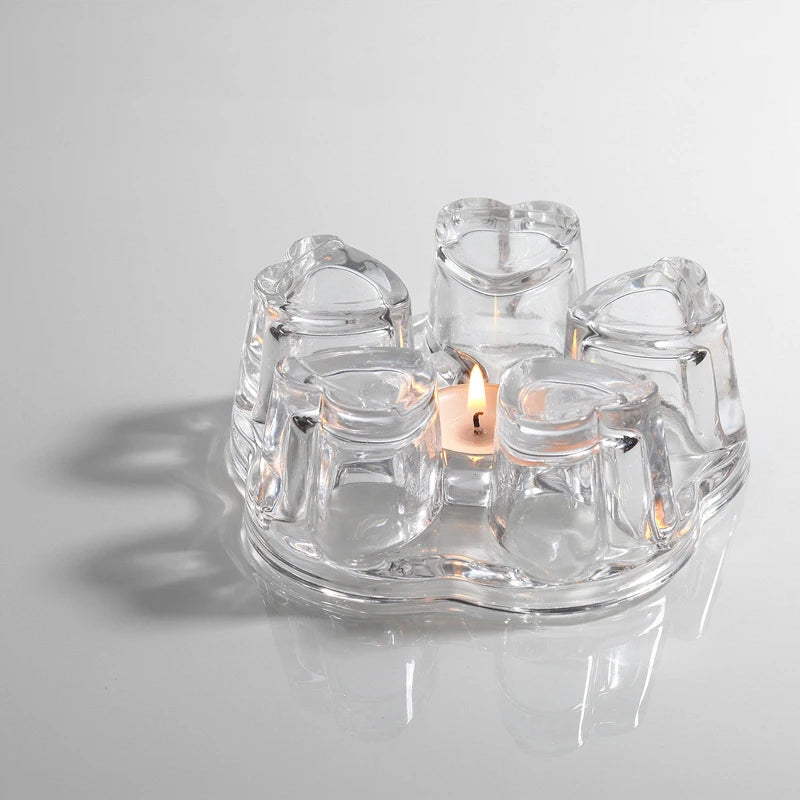 Heart-Shaped Handmade Borosilicate Glass Teapot Warmer High 1L Crystal Tea Heater Classic for Coffee Drinks for Christmas