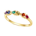 OL0954 Abiding Fine Jewelry Cheap Round Cut Nano Tourmaline Gemstone 14K Gold Plated 925 Sterling Silver Eternity Bands