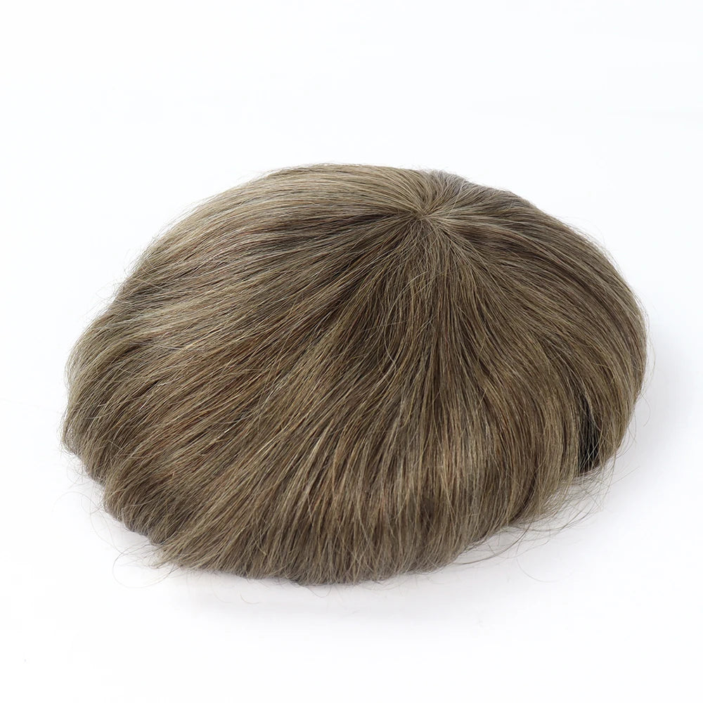 Hair System Long Hair Swiss Lace Super Fine 100% Remy Human Hair Breathable Full Lace Toupee for Bald Men