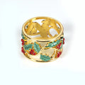 Christmas China-Chic Vintage Hollow Out Diamond Set Napkin Ring Creative Color Diamond Round Napkin Button