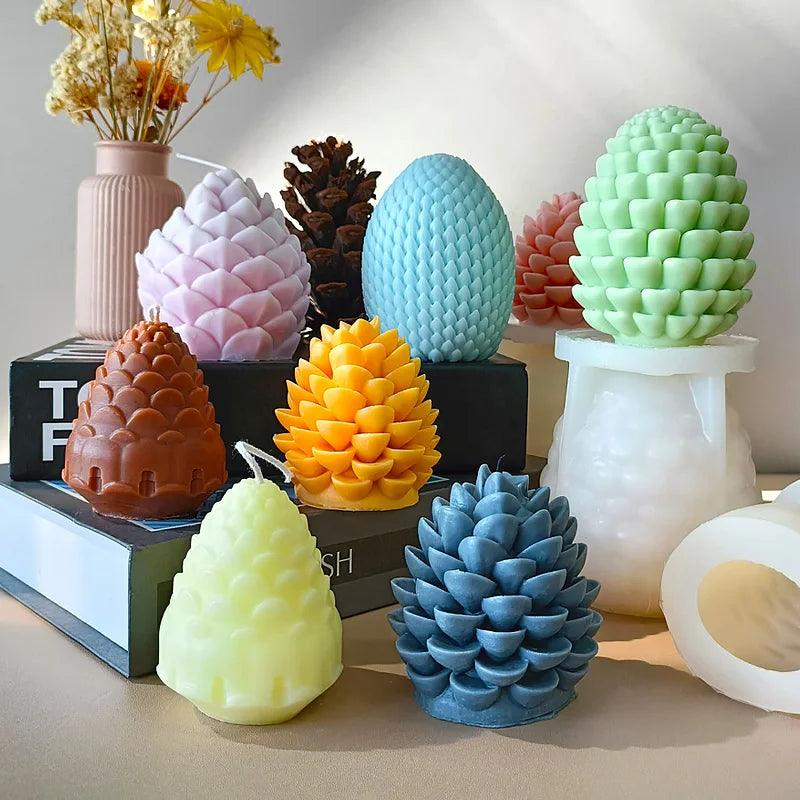 J6-140 Christmas Series Pine Cone Silicone Mold DIY Pine Cone Shape Candle Aromatherapy Diffuser Stone Ornament Mold