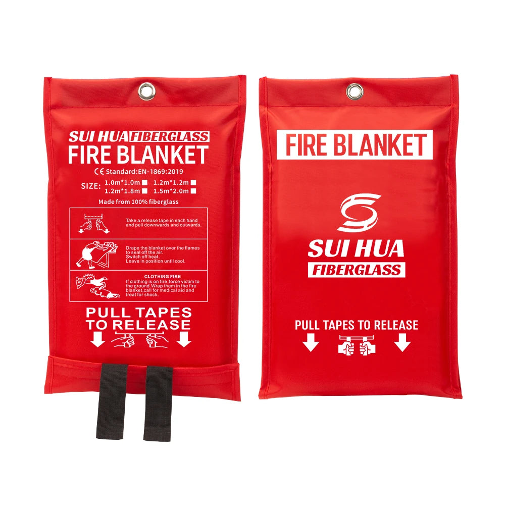 Eco-Friendly 1x1m Fiberglass Fire Blanket 550Â°C REACH/CE Certified PFAS-Free & Non-Toxic