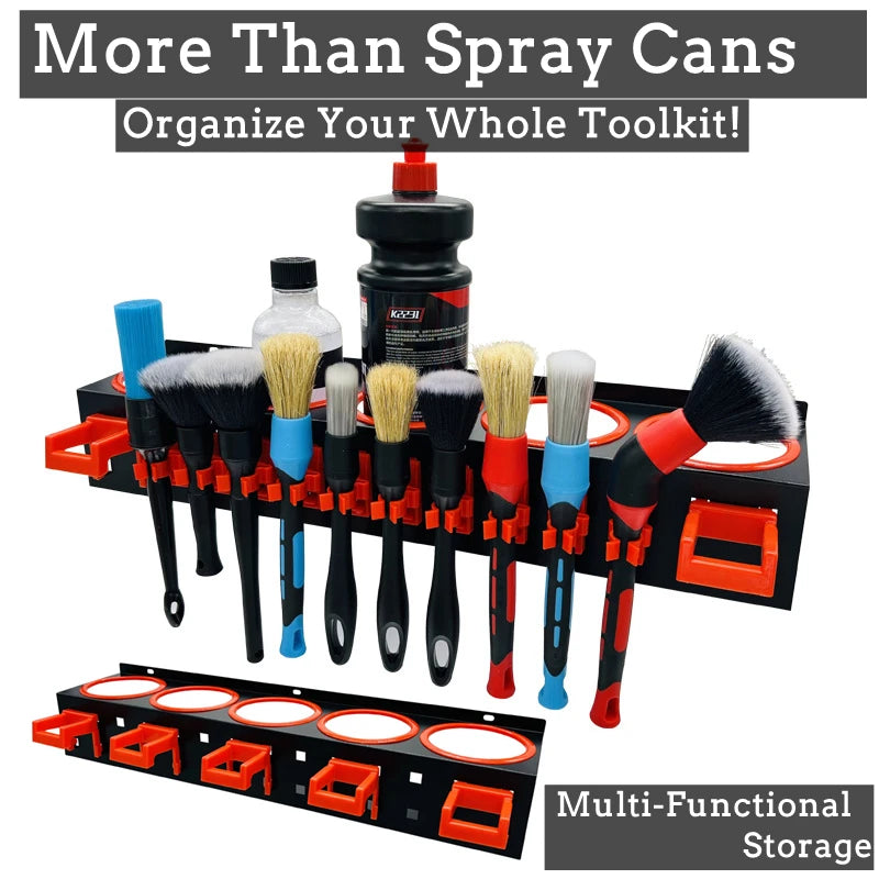 5-Hook Wall Mount Metal Aerosol Spray Can Organizer Heavy Duty Waterproof Garage Storage Rack 5 Holes for Spray Bottles Garden
