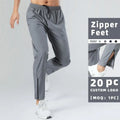 2026 New Trend Ice Silk Pants Summer Thin Zipper Fitness Elastic Quick-drying Sports Casual Men's Pants