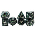 Custom RPG Dungeons & Dragons 7-Piece Set Sharp Edge Crack Resin Dice