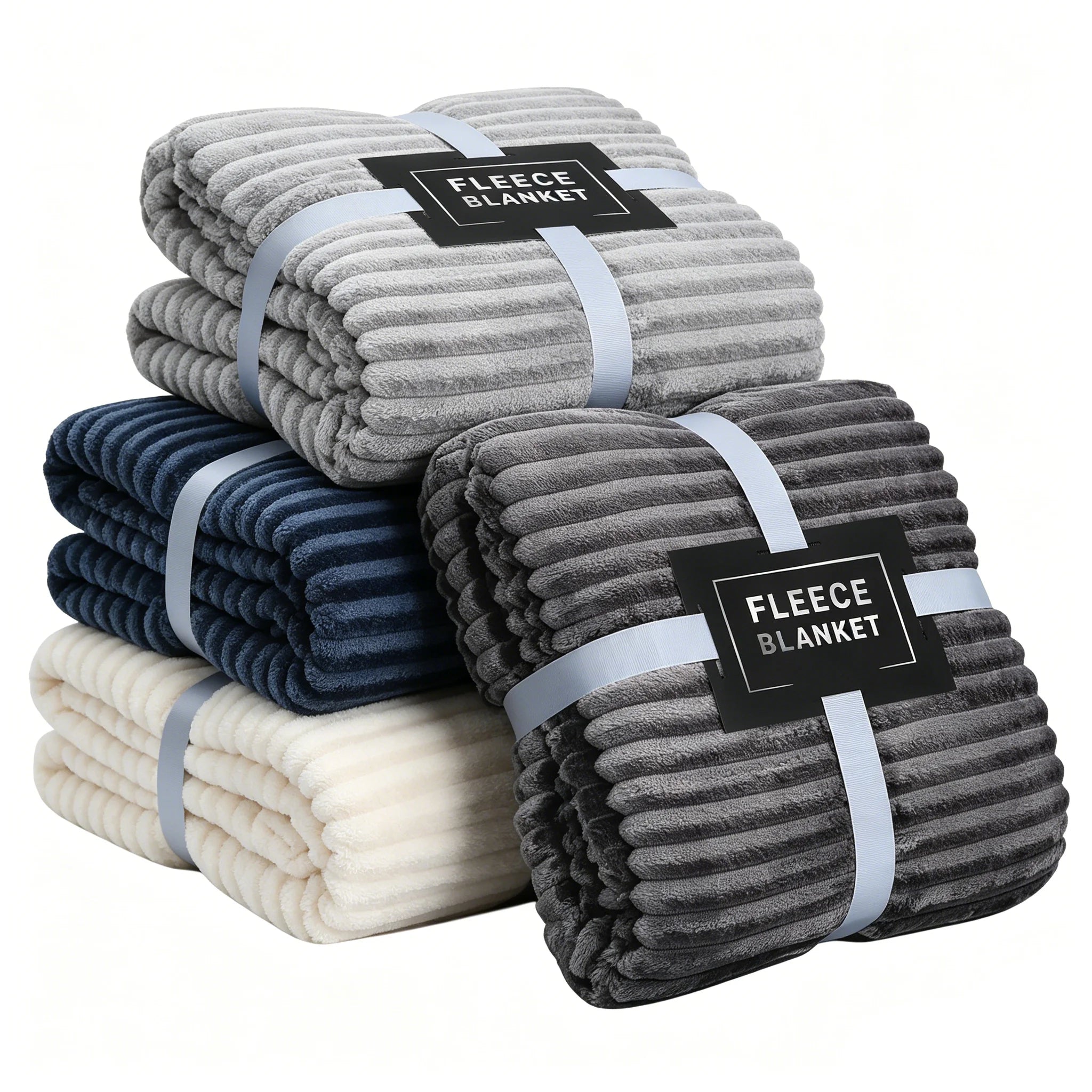 Custom Easy Care Soft Cozy 100% Polyester Solid Flannel Fleece Fabric Throw Blanket