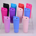 Wholesale custom logo 22oz tumbler cups plastic straw tumbler matte mug with lid and straw