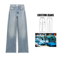 Brand Customization Vintage Washed High Waist Wide Leg Jeans Straight Design with Casual Style Niche Sense Denim Pants