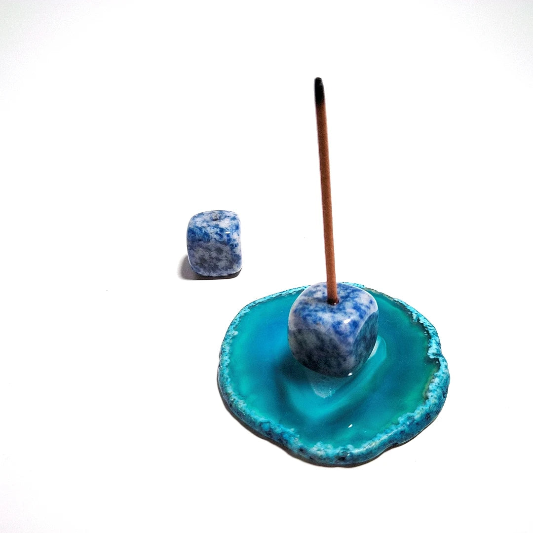 DIY New Crystal Blue Spot Jasper Candle Holder Banquet Wedding Bar Party Home Decor Dinner