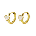 Hypoallergenic Jewelry Non Tarnish Gold Plated Stainless Steel Enamel Heart Hoop Earrings for Women