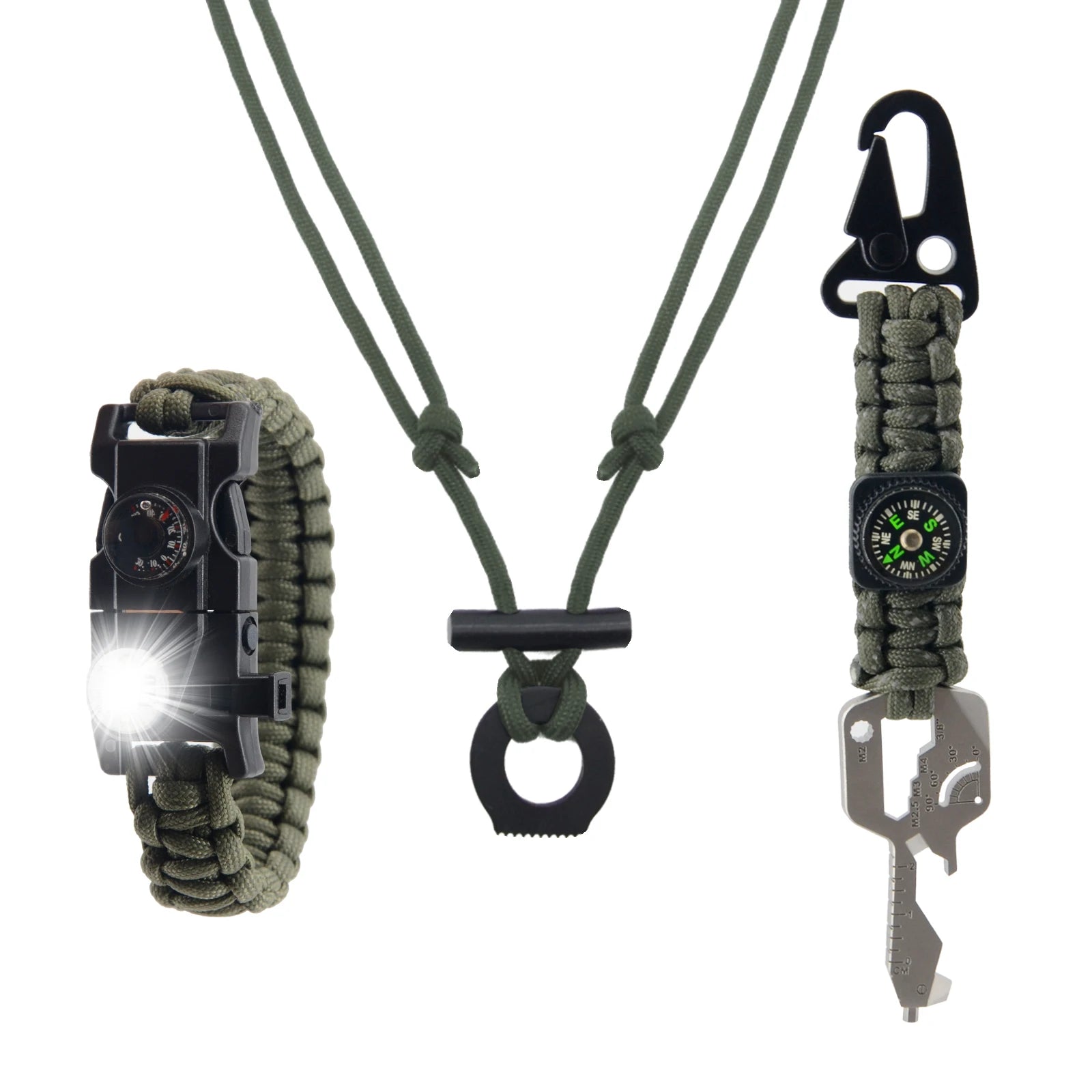 Fashionable Portable Survival Kit Firestarter Outdoor Tour Flint Firestarter Supplies with for Paracord Keychain