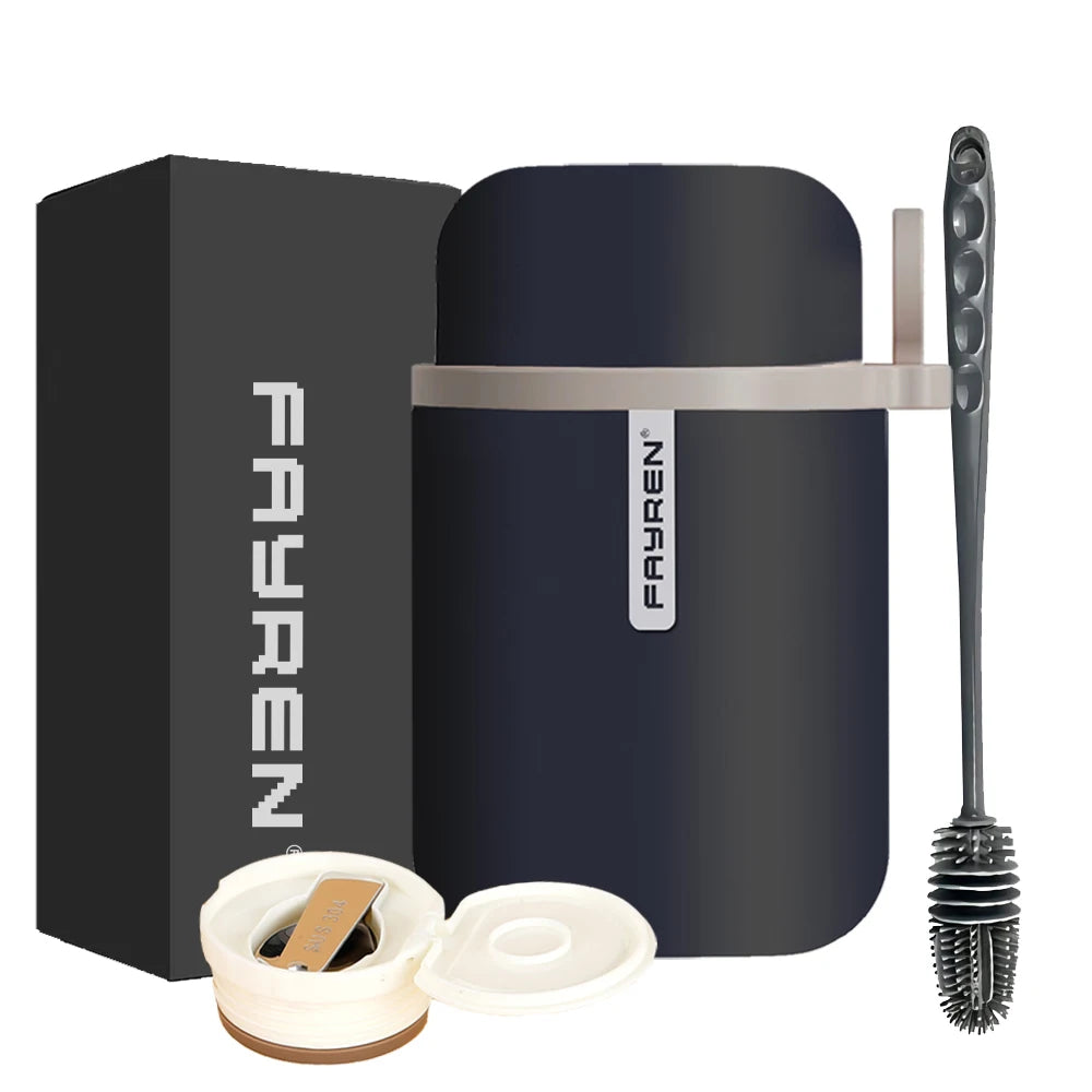 Leak Proof Wide Mouth Food Containers with Spoon Stainless Steel Insulated Vacuum Food Flask Thermos for Hot Food