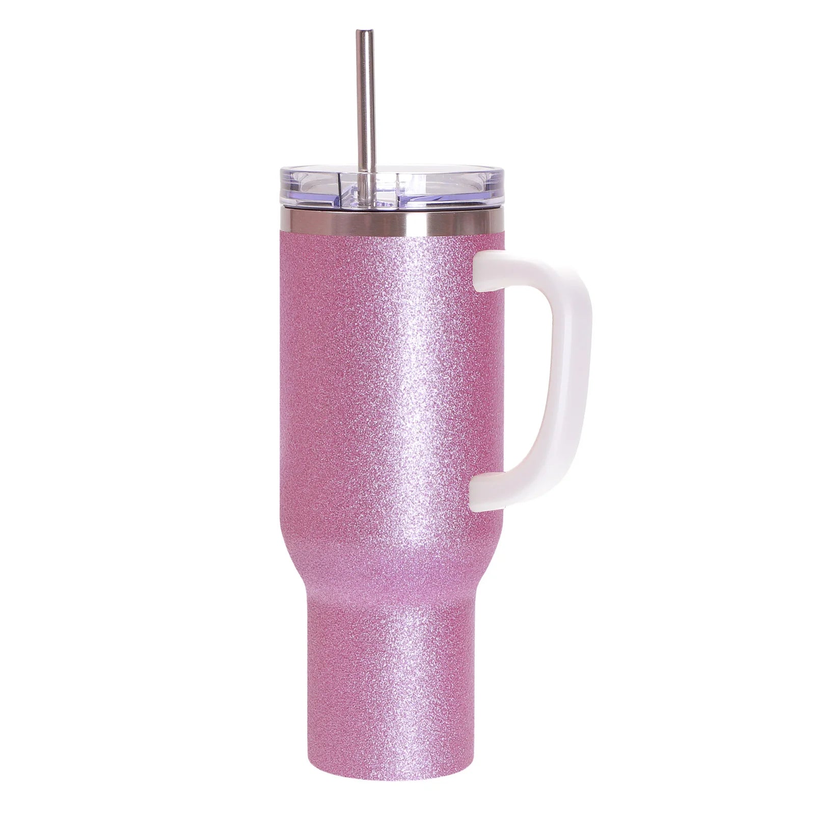 PYD Life Glitter 40oz Tumbler With Handle Vacuum Insulated Stainless Steel Bottle Mug Travel Car Cup