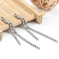 Wholesale Light Luxury Stainless Steel Earrings Brick Row Drill Tassel Chain for DIY for Super Flash Jewelry Gift
