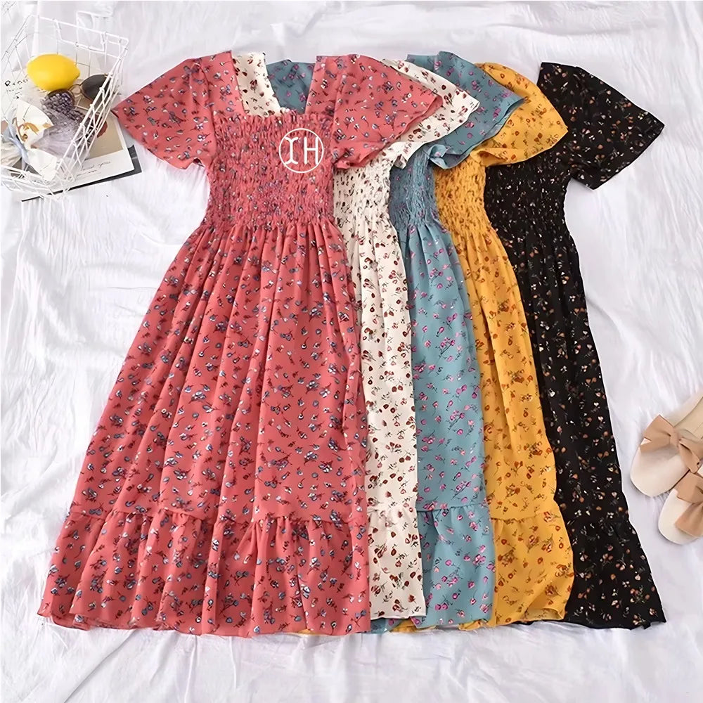 Xinhui Floral Print Elastic Prom Bangkok Cheap Women Classy OEM Corset Dresses Casual Dresses