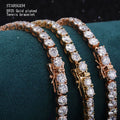 Wholesale Price Starsgem D Color White Moissanite Brilliant Cut Diamond Full S925 Gold Plated Tennis Bracelet