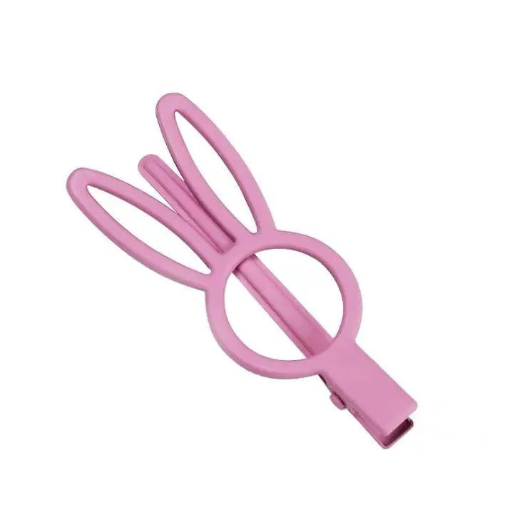 Korean Lovely Rabbit Shape Colorful Girls Hair Pins Hollow Alloy Hair Accessories Geometric Bunny Decoration Hair Clip Hairpins