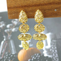 Ilona Women's Gold Plated Fashion Jewelry Irregular Long Chunky Drop Earrings Exaggerated Style