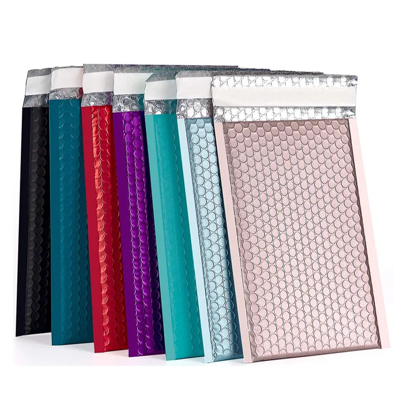 Wholesale Custom Padded Envelope Custom Printed Shiny Pink Bubble Mailers With Logo Shipping Bags for Clothing