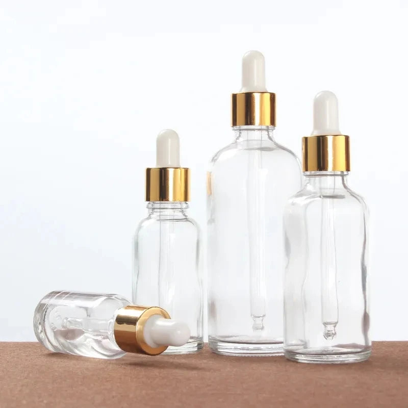 Sell Well Transparent Color Lid 1ml 2ml 3ml 5ml Screen Printed Glass Separate Sample Dropper Bottle for Essential Oil Perfume