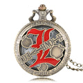 Japan Anime Death Note Watch Cosplay Gift Bronze Vintage Quartz Steampunk Necklace Pocket Clock With Chain