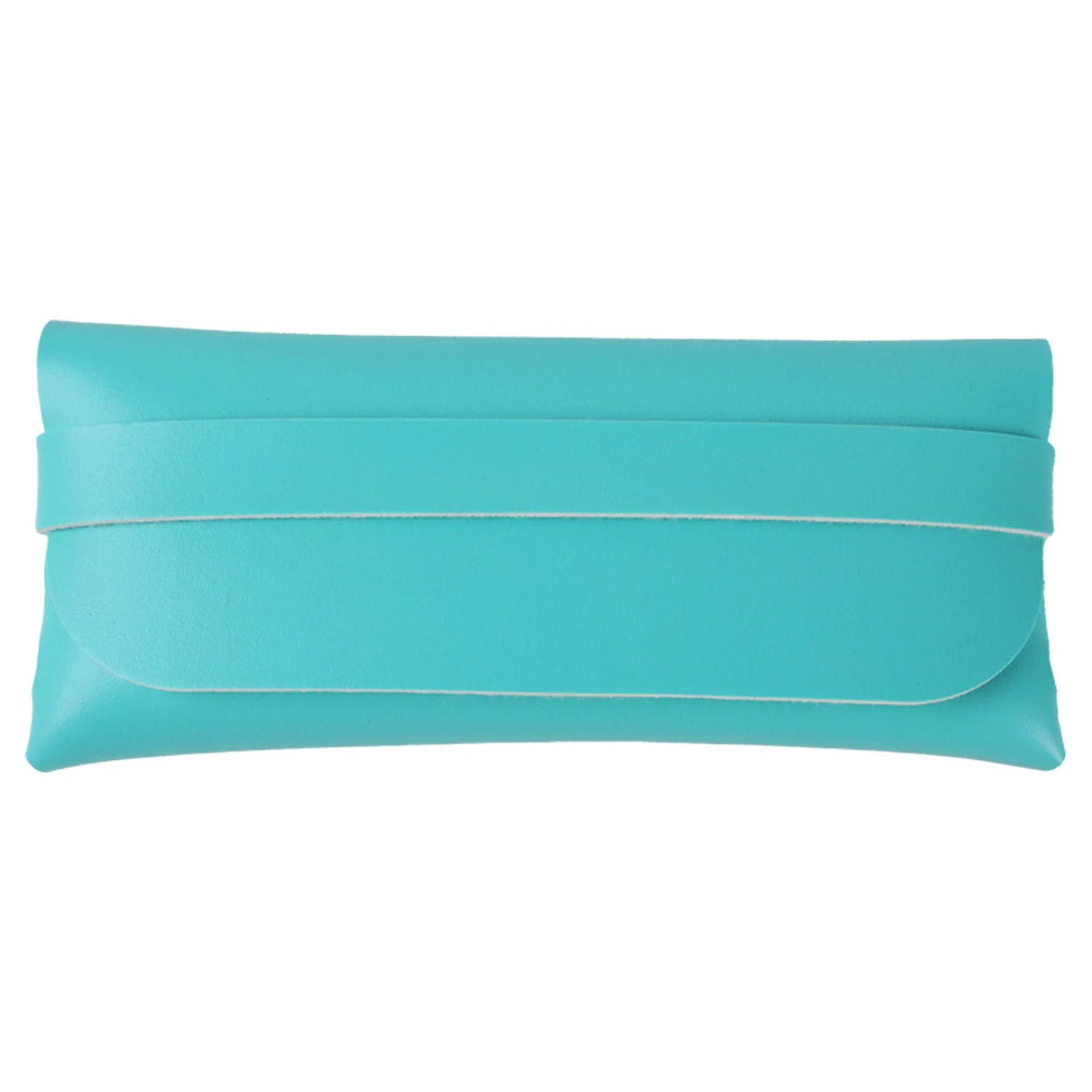 New Leather Hand-made Glasses case Folding Sunglasses case Color Simple Portable Leather Flat Lens Soft Bag