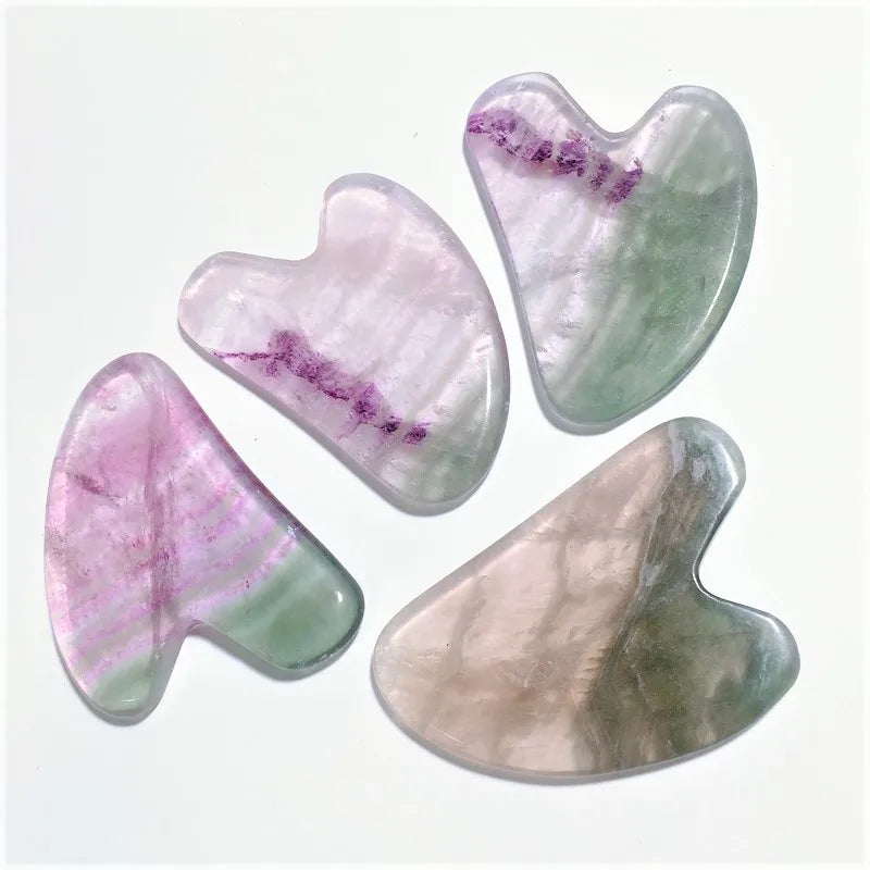 Huiying Best Sale Fluorite Facial Gua Sha Board Massage Tool Heart Facial Guastone for Anti Aging
