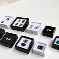 Factory Cheap Jewelry Packaging Box R.GEM. Square Glossy Acrylic Suede Sponge Diamond Display  20mm-50mm