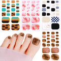 Hot Selling New Design 3D Foil Toe Nail Sticker Colorful Metal Nail Wrap Foot Sticker
