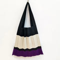 Vintage Color Contrast Folding Women's Shoulder Bag New Woven Knit Bag Organ Pleated Bag