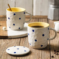 Japanese Polka Dot Coffee Hand-painted Ceramic Tea Mug with Infuser Lover Gifts Breakfast Drinking Homeware