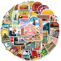 50PCS Carton Travel Stickers City Landscape Stickers World Famous Country Regions Waterproof Stickers