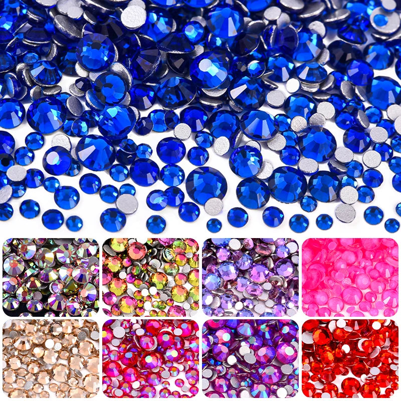 OLeeya Mix Size Ss3-ss20 Package Bulk Wholesale Non Hot Fix Rhinestones Flat Back Crystal Strass Glitters Stone for Nail Garment