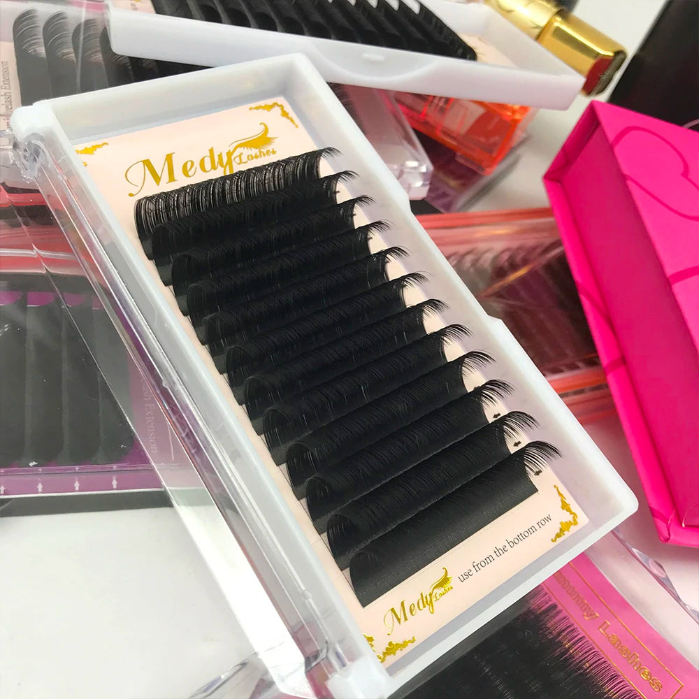 Wholesale Lash Vendors for Eyelash Extensions Matte Black Cashmere Lash Extension Trays Custom Logo Velvet Mink Lashes Extension