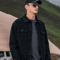 Autumn New Men's Denim Jacket Casual Loose Single-breasted Multi-pocket Men's Denim Jacket.